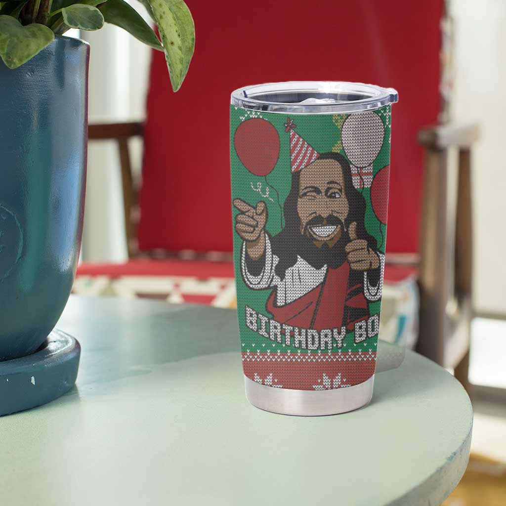 Birthday Boy Jesus Tumbler Cup African Christian - Wonder Print Shop