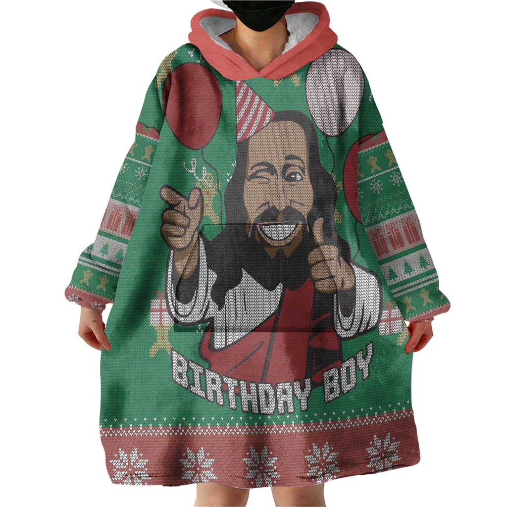 Birthday Boy Jesus Wearable Blanket Hoodie African Christian - Wonder Print Shop