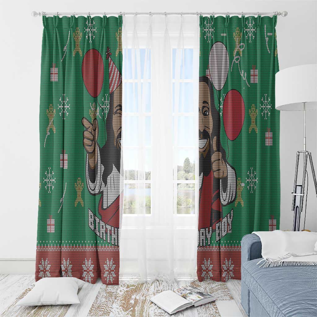 Birthday Boy Jesus Window Curtain African Christian - Wonder Print Shop