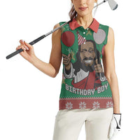 Birthday Boy Jesus Women Sleeveless Polo Shirt African Christian - Wonder Print Shop
