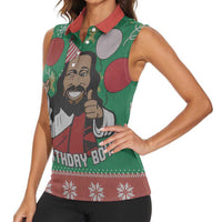 Birthday Boy Jesus Women Sleeveless Polo Shirt African Christian - Wonder Print Shop