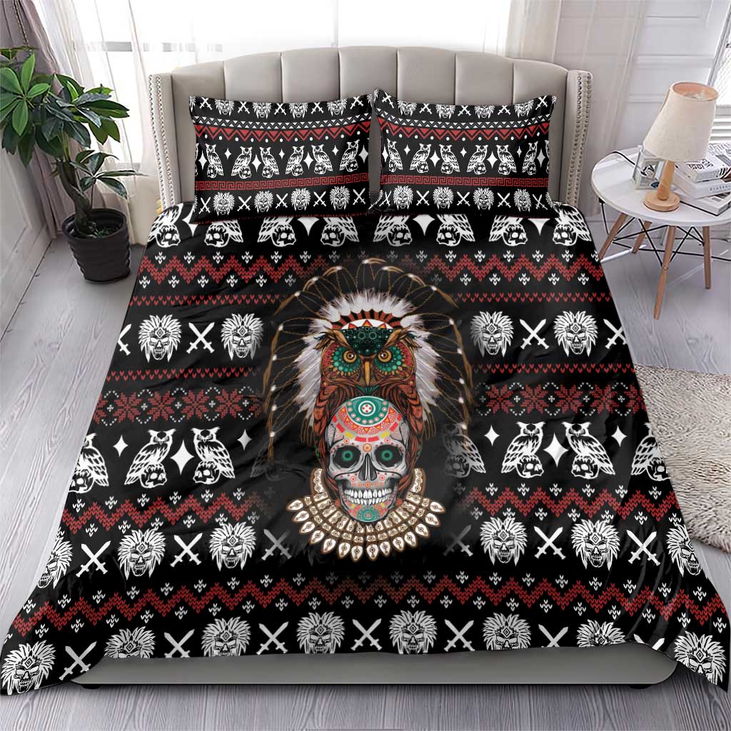 Warrior Of Indian Skull Bedding Set Native American - Wonder Print Shop