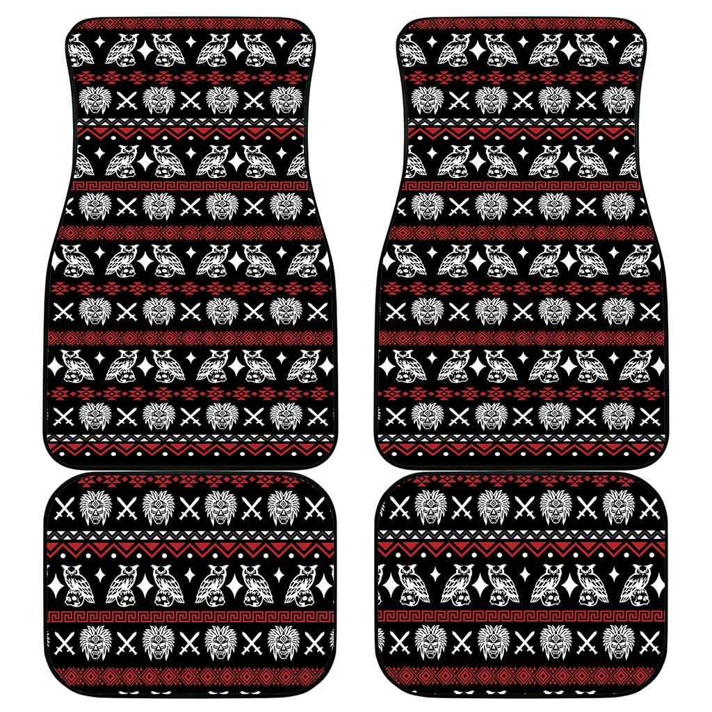 Warrior Of Indian Skull Car Mats Native American - Wonder Print Shop