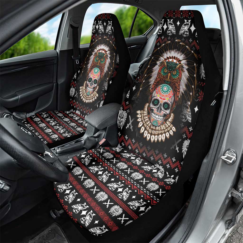 Warrior Of Indian Skull Car Seat Cover Native American - Wonder Print Shop