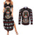 Warrior Of Indian Skull Couples Matching Summer Maxi Dress and Long Sleeve Button Shirt Native American - Wonder Print Shop