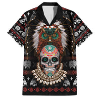 Warrior Of Indian Skull Family Matching Long Sleeve Bodycon Dress and Hawaiian Shirt Native American - Wonder Print Shop
