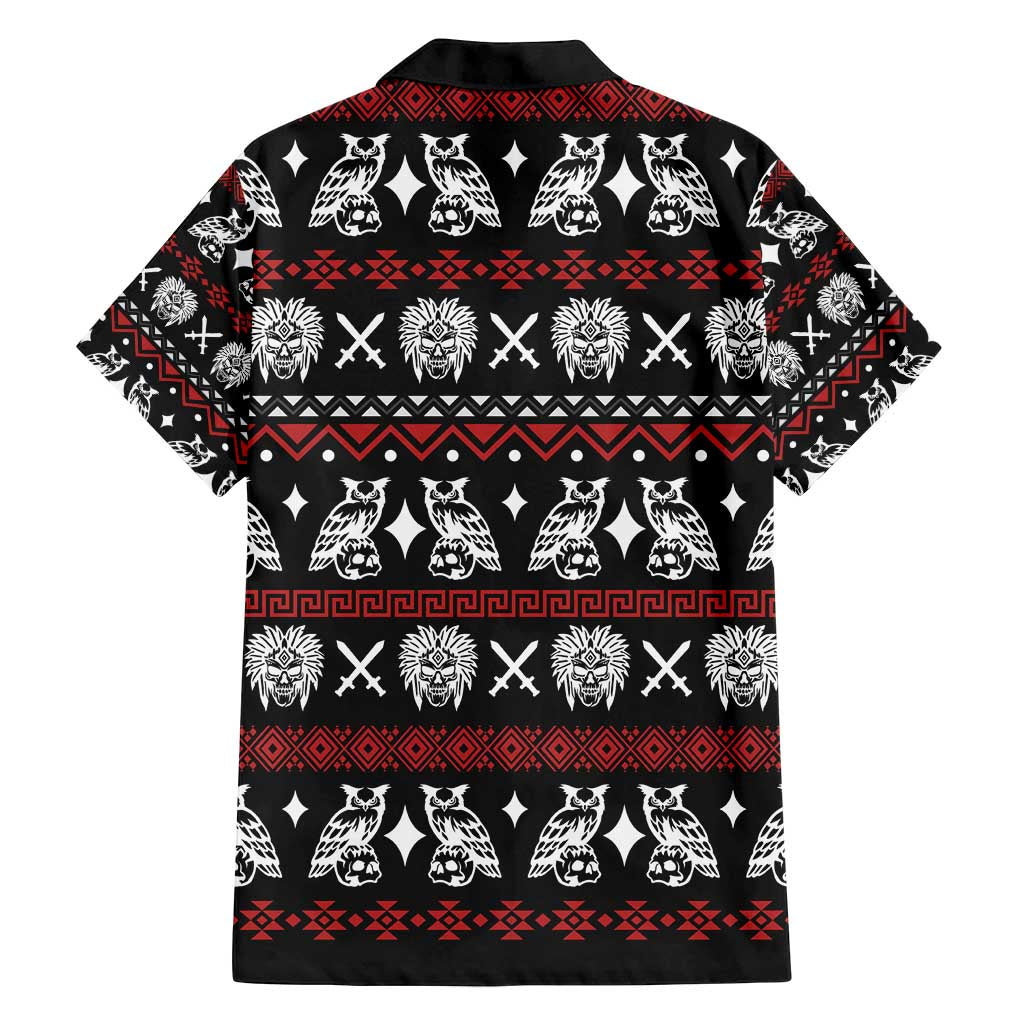 Warrior Of Indian Skull Family Matching Long Sleeve Bodycon Dress and Hawaiian Shirt Native American - Wonder Print Shop