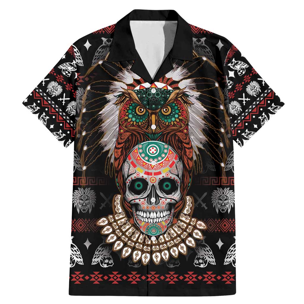 Warrior Of Indian Skull Family Matching Mermaid Dress and Hawaiian Shirt Native American - Wonder Print Shop