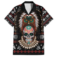 Warrior Of Indian Skull Family Matching Off The Shoulder Long Sleeve Dress and Hawaiian Shirt Native American - Wonder Print Shop