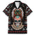 Warrior Of Indian Skull Family Matching Off The Shoulder Long Sleeve Dress and Hawaiian Shirt Native American - Wonder Print Shop