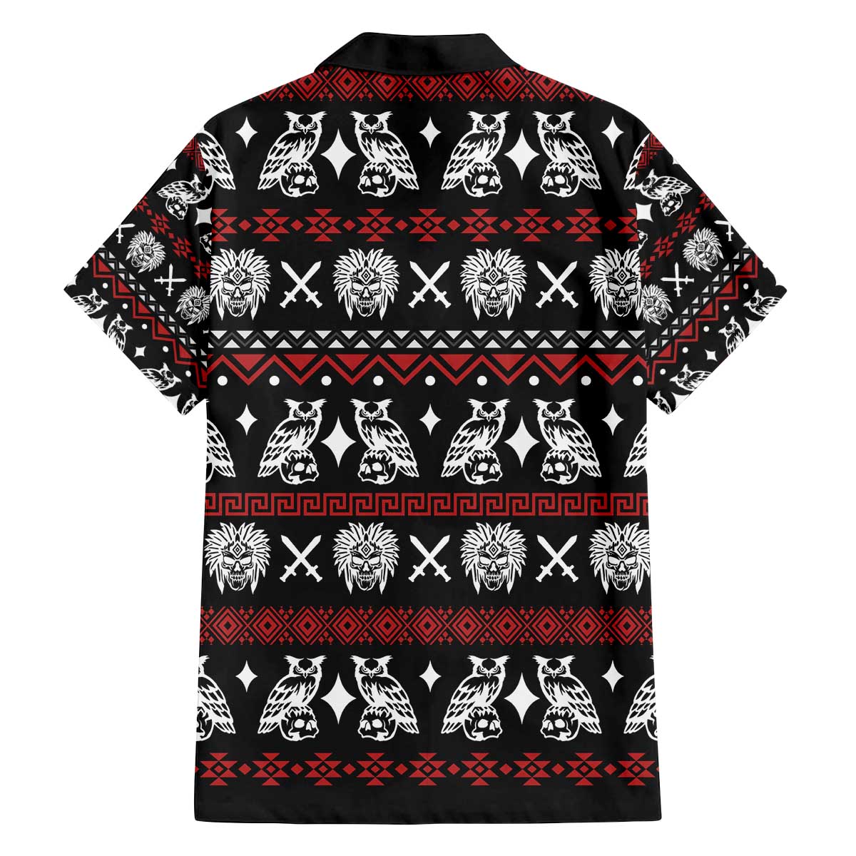 Warrior Of Indian Skull Family Matching Off The Shoulder Long Sleeve Dress and Hawaiian Shirt Native American - Wonder Print Shop