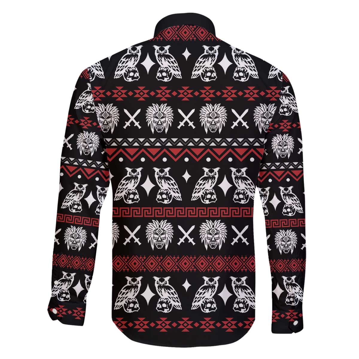 Warrior Of Indian Skull Family Matching Off The Shoulder Long Sleeve Dress and Hawaiian Shirt Native American - Wonder Print Shop