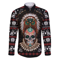Warrior Of Indian Skull Family Matching Puletasi and Hawaiian Shirt Native American - Wonder Print Shop