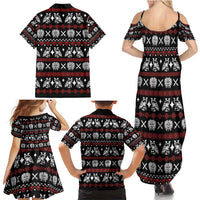 Warrior Of Indian Skull Family Matching Summer Maxi Dress and Hawaiian Shirt Native American - Wonder Print Shop