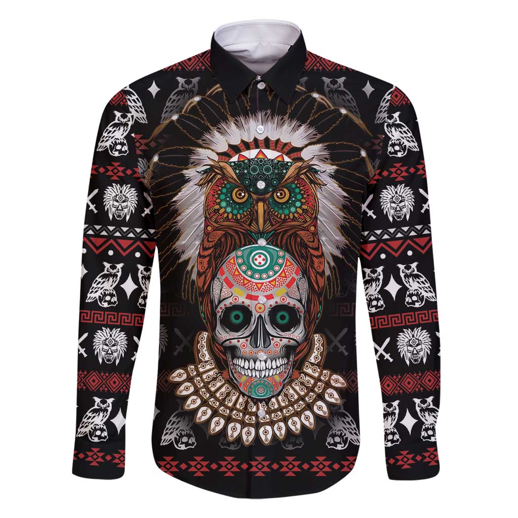 Warrior Of Indian Skull Family Matching Summer Maxi Dress and Hawaiian Shirt Native American - Wonder Print Shop