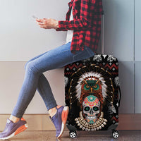 Warrior Of Indian Skull Luggage Cover Native American - Wonder Print Shop
