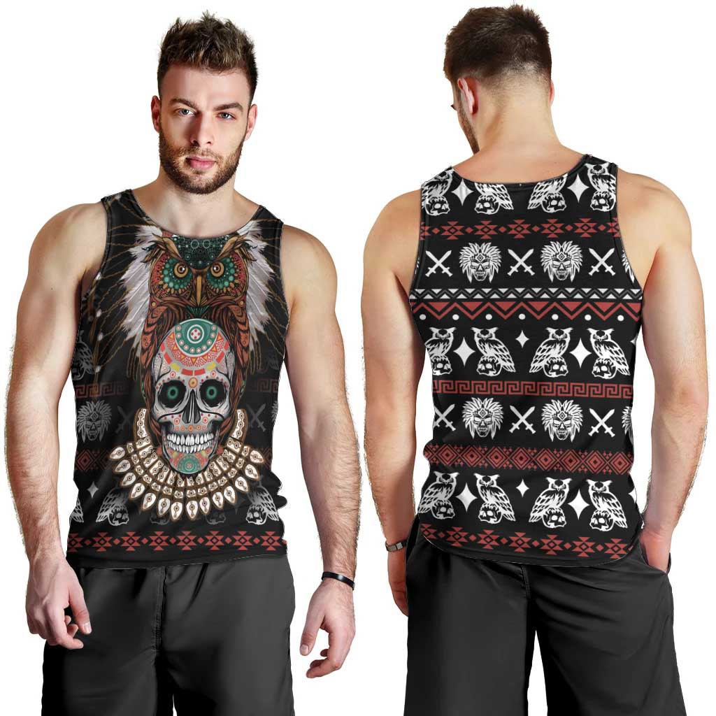 Warrior Of Indian Skull Men Tank Top Native American - Wonder Print Shop