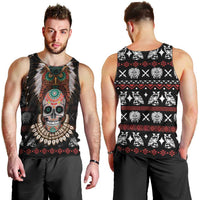 Warrior Of Indian Skull Men Tank Top Native American - Wonder Print Shop