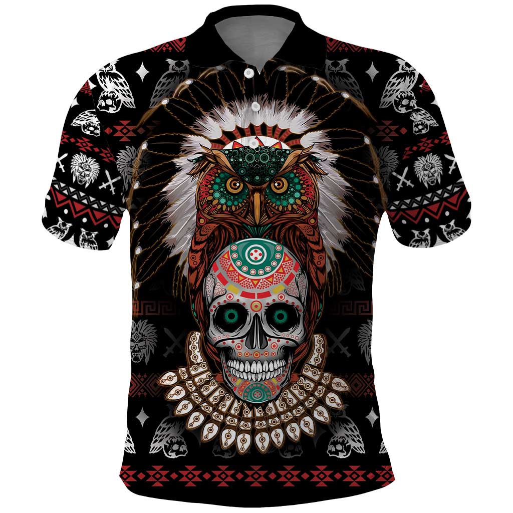 Warrior Of Indian Skull Polo Shirt Native American - Wonder Print Shop