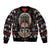 Warrior Of Indian Skull Sleeve Zip Bomber Jacket Native American - Wonder Print Shop