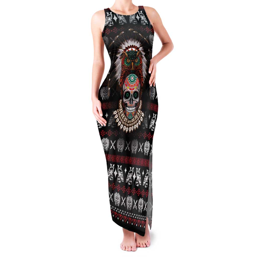 Warrior Of Indian Skull Tank Maxi Dress Native American - Wonder Print Shop