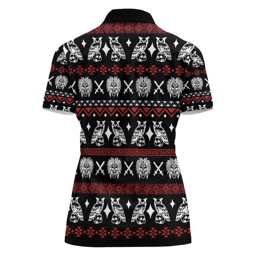 Warrior Of Indian Skull Women Polo Shirt Native American - Wonder Print Shop
