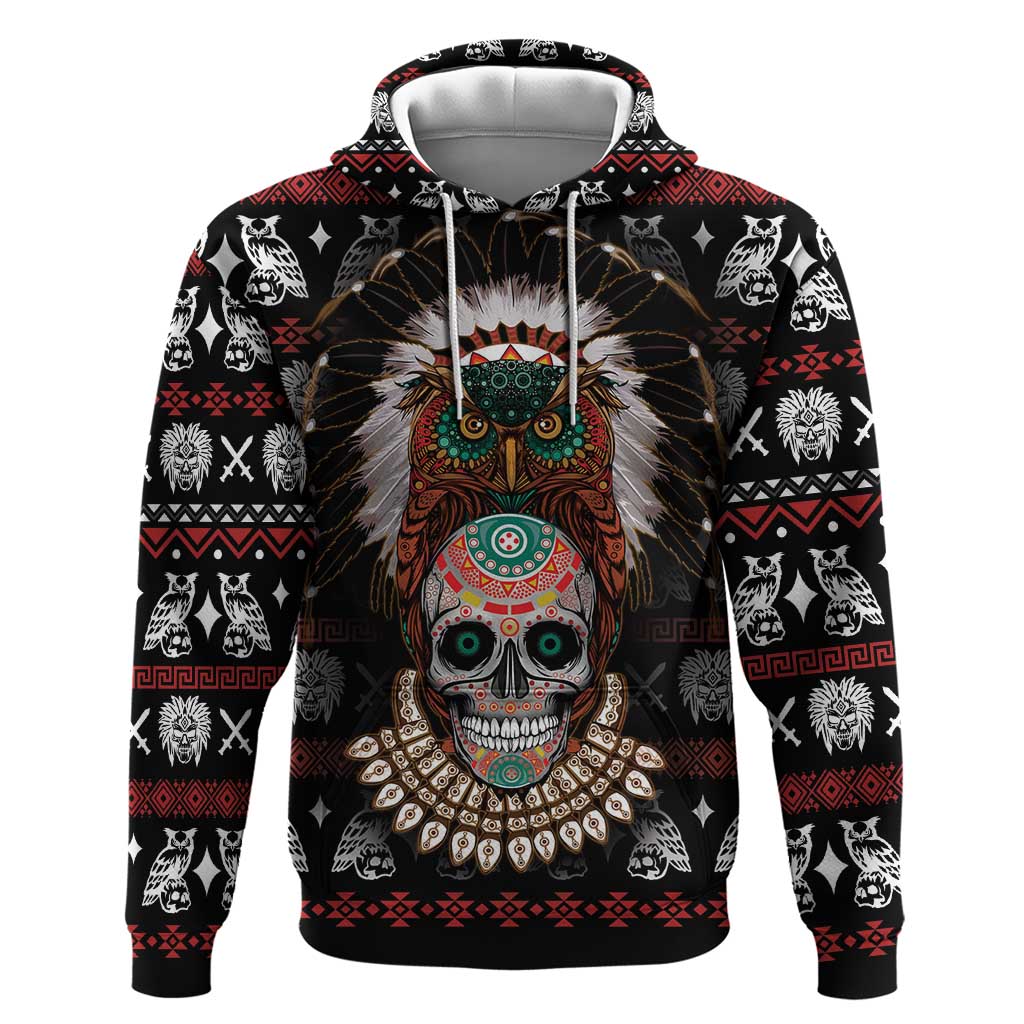 Warrior Of Indian Skull Zip Hoodie Native American - Wonder Print Shop