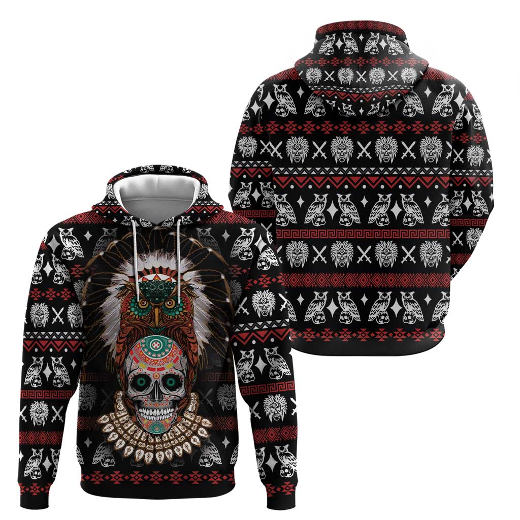 Warrior Of Indian Skull Zip Hoodie Native American - Wonder Print Shop