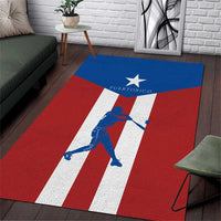 Puerto Rican Baseball Area Rug Boricua Flag Sports
