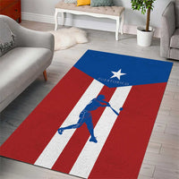 Puerto Rican Baseball Area Rug Boricua Flag Sports