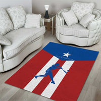 Puerto Rican Baseball Area Rug Boricua Flag Sports