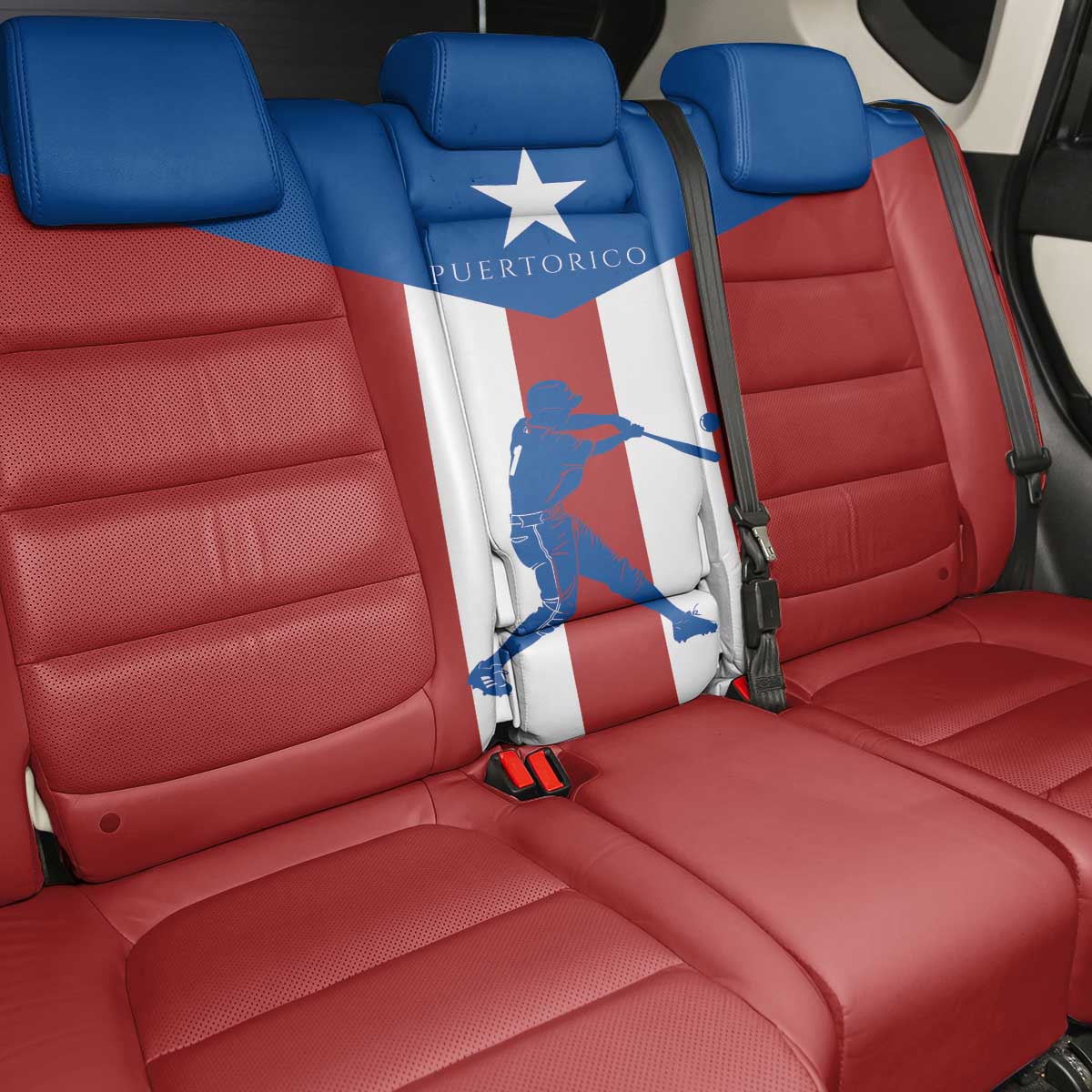 Puerto Rican Baseball Back Car Seat Cover Boricua Flag Sports