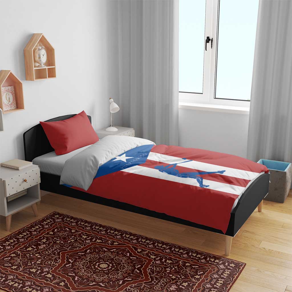 Puerto Rican Baseball Bedding Set Boricua Flag Sports