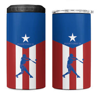 Puerto Rican Baseball 4 in 1 Can Cooler Tumbler Boricua Flag Sports