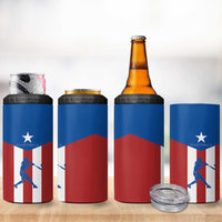 Puerto Rican Baseball 4 in 1 Can Cooler Tumbler Boricua Flag Sports