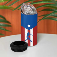 Puerto Rican Baseball 4 in 1 Can Cooler Tumbler Boricua Flag Sports