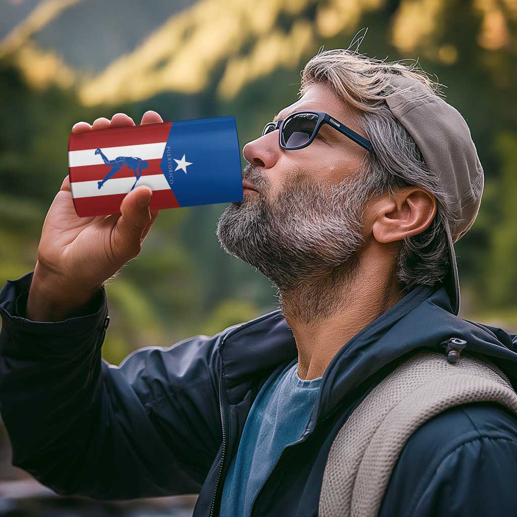 Puerto Rican Baseball 4 in 1 Can Cooler Tumbler Boricua Flag Sports