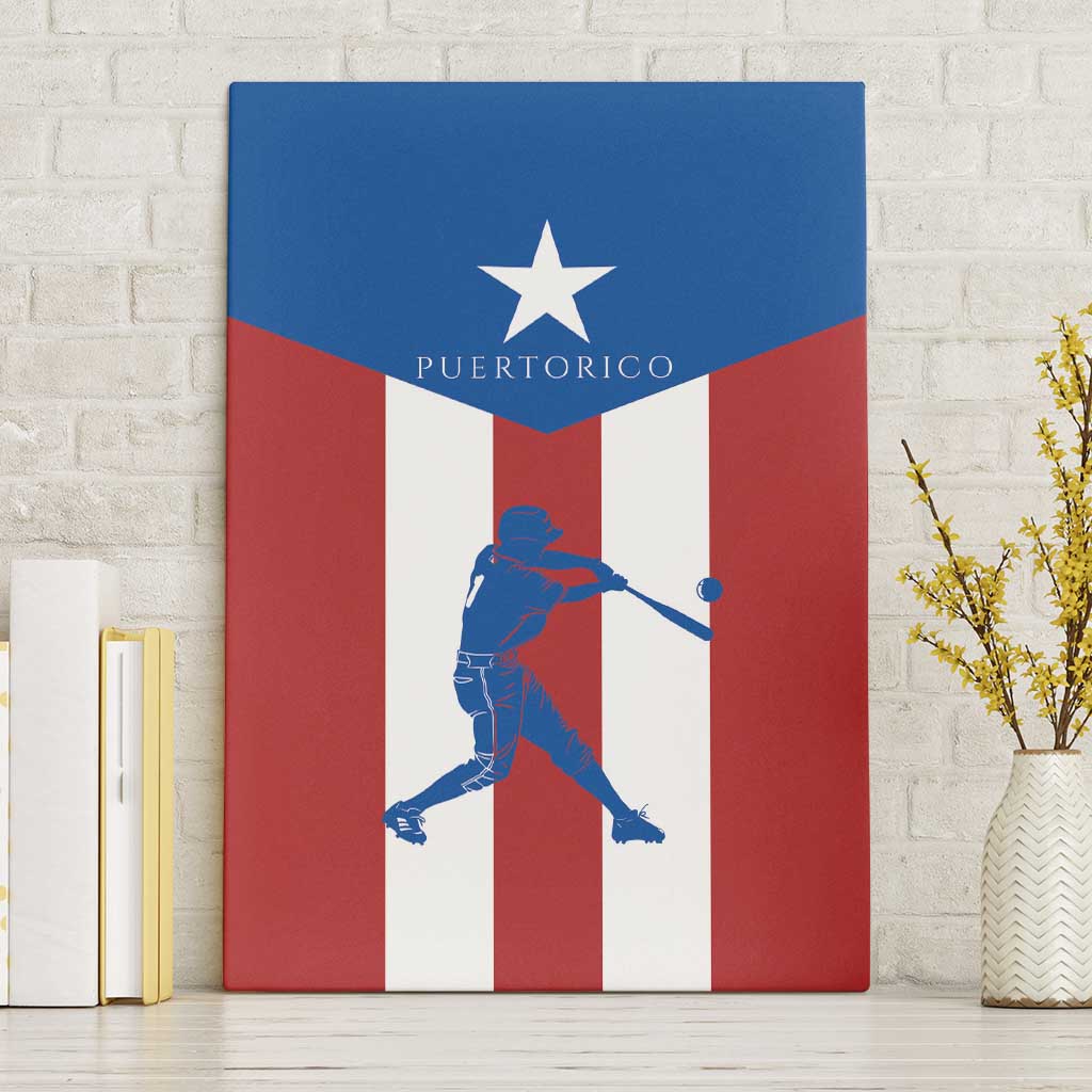 Puerto Rican Baseball Canvas Wall Art Boricua Flag Sports