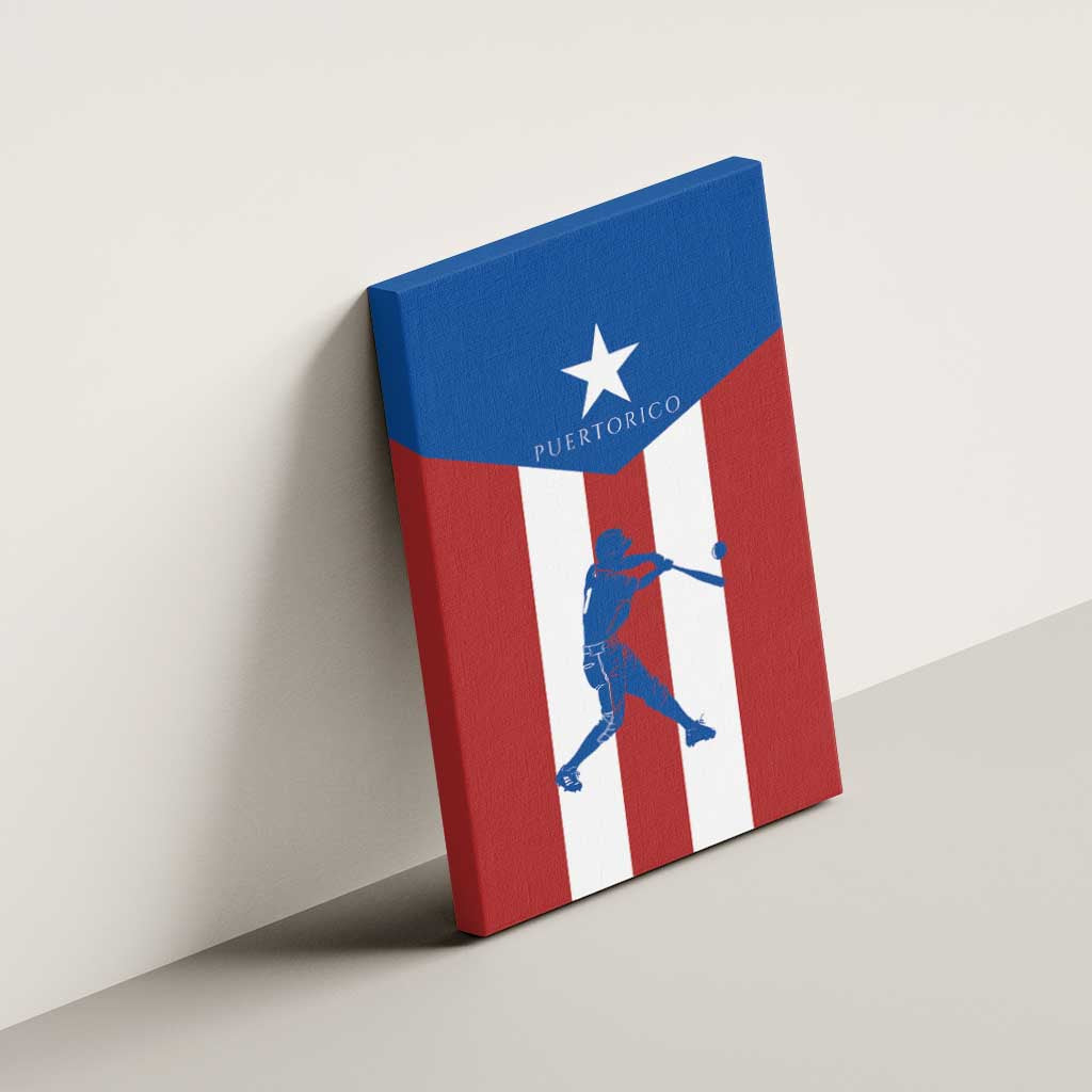 Puerto Rican Baseball Canvas Wall Art Boricua Flag Sports