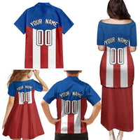 Puerto Rican Baseball Family Matching Puletasi and Hawaiian Shirt Boricua Flag Sports