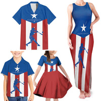 Puerto Rican Baseball Family Matching Tank Maxi Dress and Hawaiian Shirt Boricua Flag Sports
