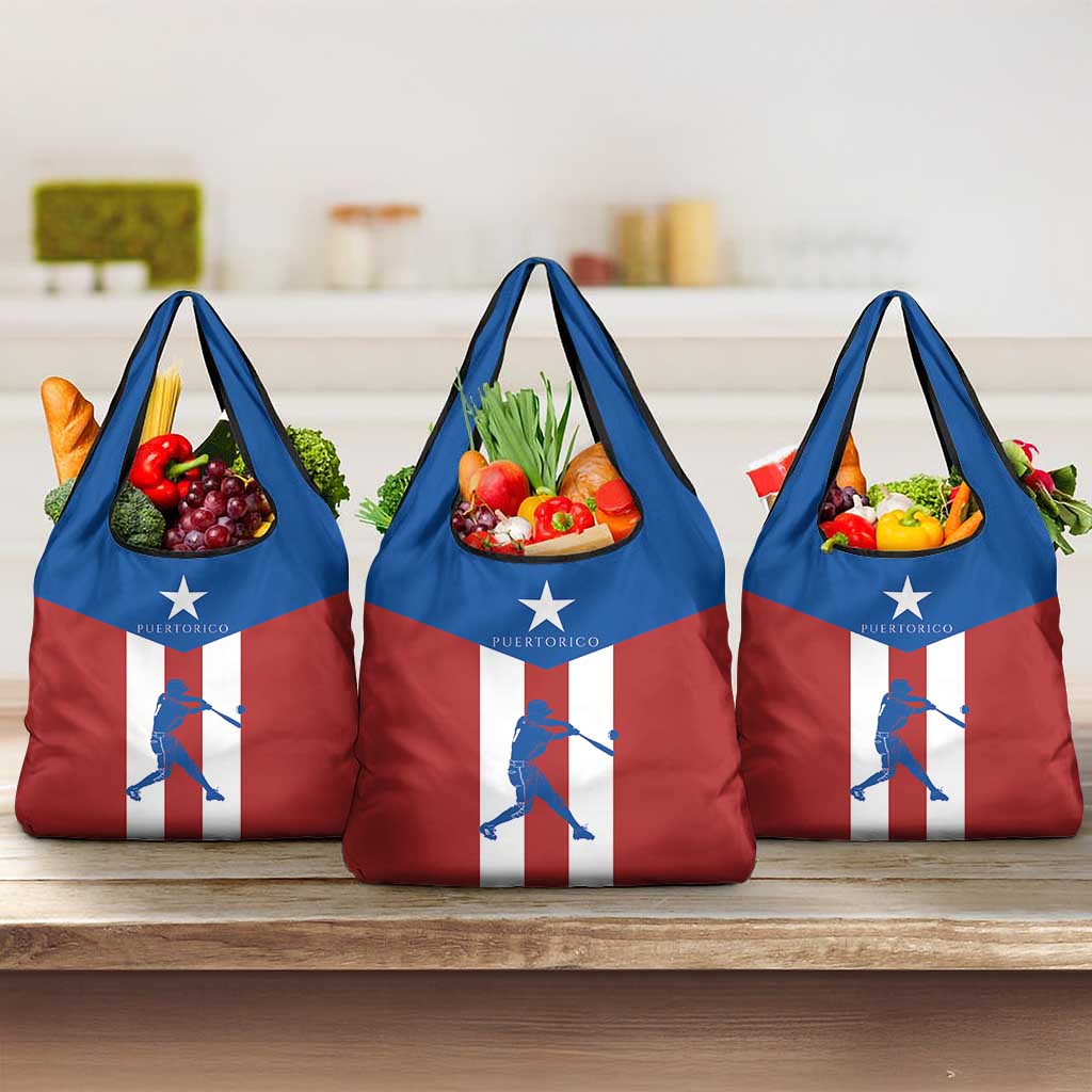 Puerto Rican Baseball Grocery Bag Boricua Flag Sports