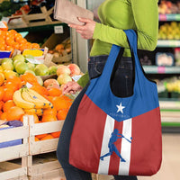 Puerto Rican Baseball Grocery Bag Boricua Flag Sports