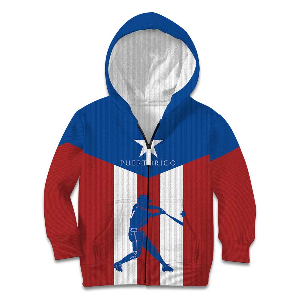 Puerto Rican Baseball Kid Hoodie Boricua Flag Sports