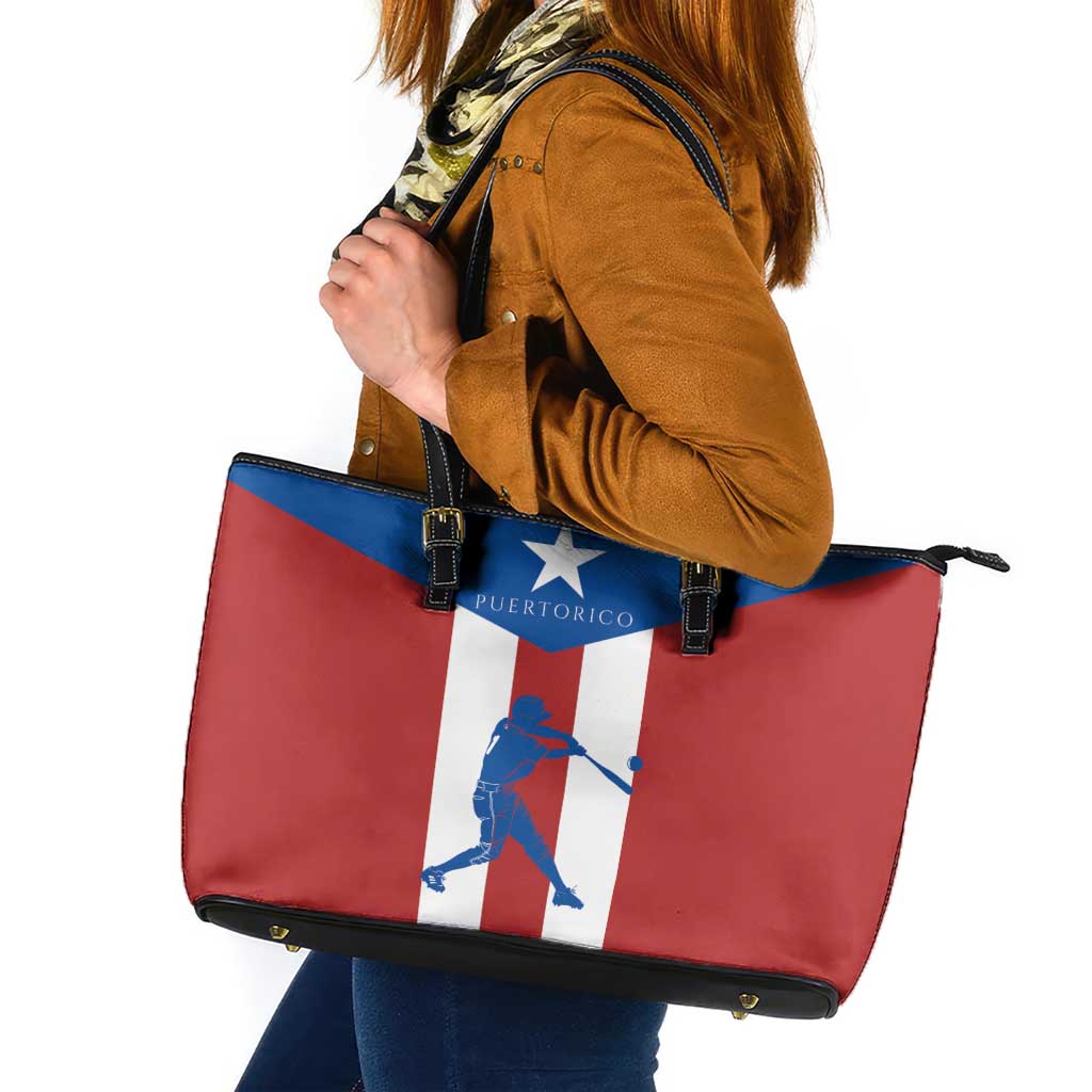 Puerto Rican Baseball Leather Tote Bag Boricua Flag Sports