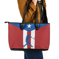 Puerto Rican Baseball Leather Tote Bag Boricua Flag Sports