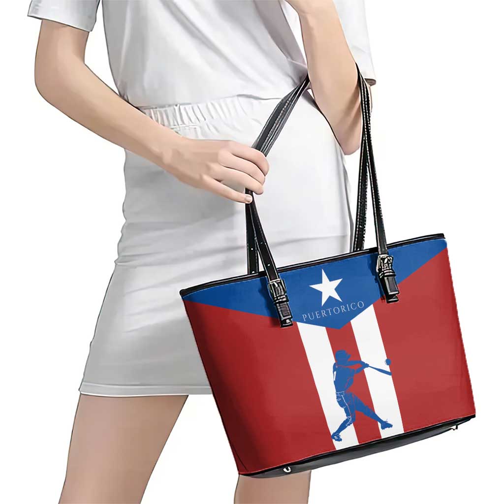 Puerto Rican Baseball Leather Tote Bag Boricua Flag Sports