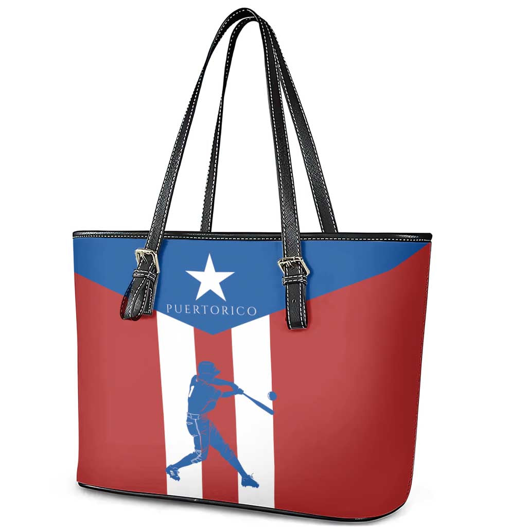 Puerto Rican Baseball Leather Tote Bag Boricua Flag Sports