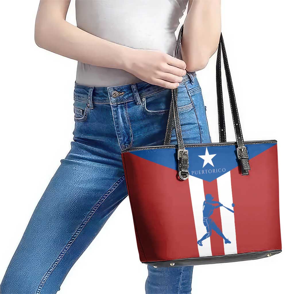 Puerto Rican Baseball Leather Tote Bag Boricua Flag Sports