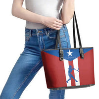 Puerto Rican Baseball Leather Tote Bag Boricua Flag Sports